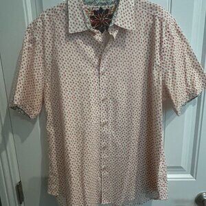 Robert Graham Men's Springdale Classic Fit Button‎ Short Sleeve Shirt XL NEW